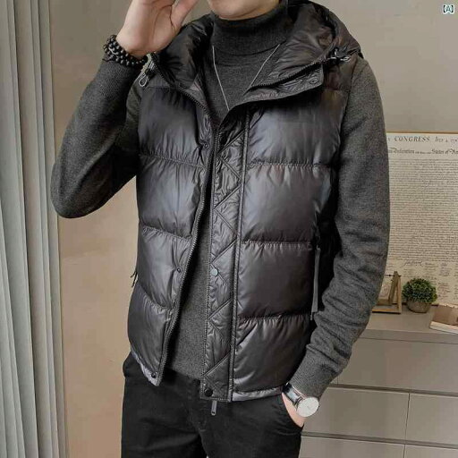 メンズ ファッション 韓国ファッション オシャレ カジュアル 男性用 大歳 フード付き ダウン ベスト ジャケット 男性 秋冬 ファッション カジュアル チョッキ アウタートップ メンズ ファッション 韓国ファッション オシャレ カジュアル 男性用 大歳 フード付き ダウン ベスト ジャケット 男性 秋冬 ファッション カジュアル チョッキ アウタートップ