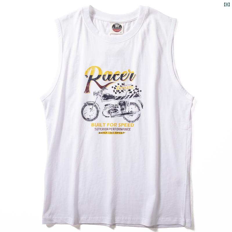 メンズ　ファッション　男性用　カジュアル　オシャレ ベスト メンズ 夏 コットン ノースリーブ Tシャツ フィットネススポーツ レジャー オートバイ チョッキ トップ