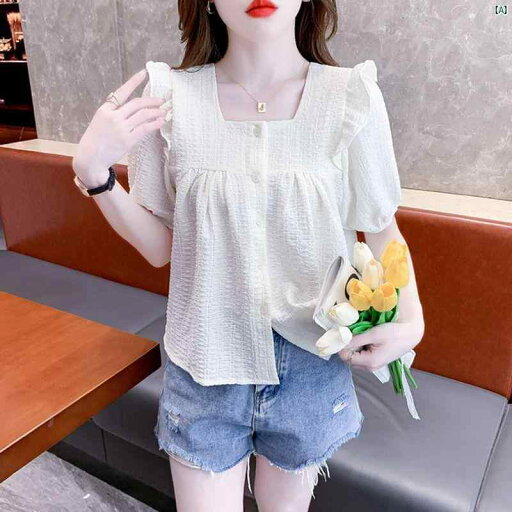 レディース レディース ファッション オシャレ カジュアル フレンチスクエア ネック トップ 夏 ユニーク 半袖 シャツ ハイエンド 無地 レディース レディース ファッション オシャレ カジュアル フレンチスクエア ネック トップ 夏 ユニーク 半袖 シャツ ハイエンド 無地