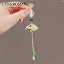 レディース アクセサリー 小物 かわいい 綺麗 ファッション オシャレ LYNNROMAN 新 中華風 タッセル チャイナ プレス 前立て 立体 蓮 扇子 ペンダント アクセサリー(4)