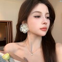 レディース ファッション レディース オシャレ 綺麗 アクセサリー Yuezhihuaxiang スーパー フェアリー メッシュ フラワー イヤリング ホット 誇張 秋