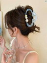 レディース ファッション レディース オシャレ 綺麗 アクセサリー ファー スカイブルー パール クリップ後頭部用 大きい サメ クリップ ハイエンド 帽子 ヘア 秋