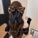 レディース ファッション レディース オシャレ 綺麗 アクセサリー 秋 標準 装備 ヒョウ柄 リボン ヘアピン 後頭部用 ハイエンド 春 クリップ トップ ヘア アクセサリー