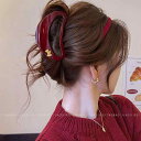 レディース ファッション レディース オシャレ 綺麗 アクセサリー Ancora レッド 楕円形 クリップ大 サメ クリップ ヘア 後頭部 アクセサリー 秋
