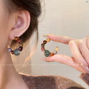 レディース ファッション レディース オシャレ 綺麗 アクセサリー 秋 標準 ホワイト 檀 C リング ビーズ イヤリング ホット ハイエンド 誇張 レトロ