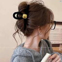 レディース ファッション レディース オシャレ 綺麗 アクセサリー ブラックベルベット ゴールド ラベル ヘア クリップ大 サメ クリップ 後頭部 アクセサリー 秋冬(4)