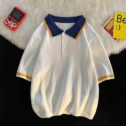メンズ ファッション カジュアル 冷感 半袖 ポロシャツ 夏用 薄手 通気性 四分袖 Tシャツ ハイエンド ファッション アメリカ トップ メンズ ファッション カジュアル 冷感 半袖 ポロシャツ 夏用 薄手 通気性 四分袖 Tシャツ ハイエンド ファッション アメリカ トップ
