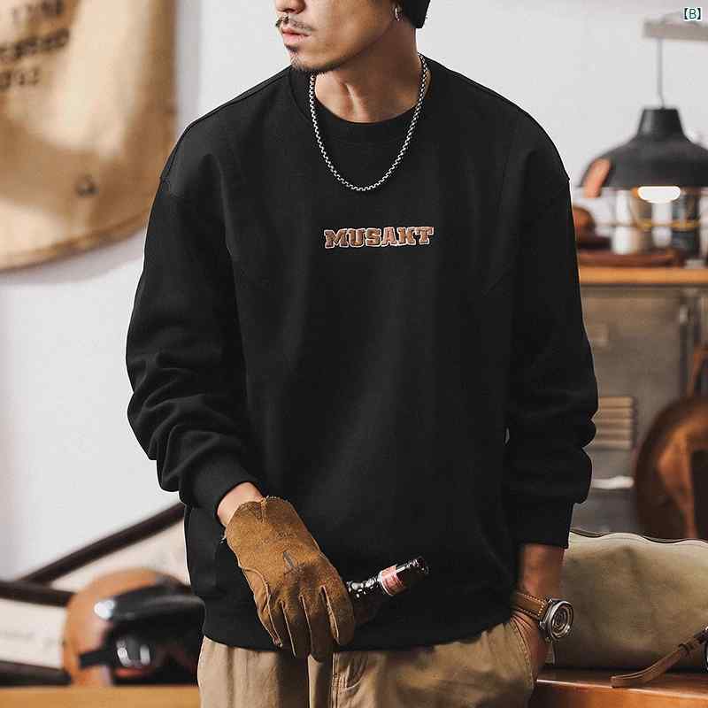 メンズ　カジュアル　男性　オシャレ ジェイ レノ アメリカン レトロ ヘビーウェイト スウェットシャツ 秋 トップ 色 大きいサイズ ジャケット