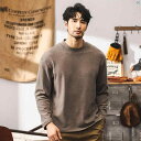 メンズ カジュアル 男性 オシャレ アメリカン レトロ ヘビーウェイト 長袖 Tシャツ 男性用 秋 ハイエンド ドイツ ベルベット 暖かい ベース シャツ(4)