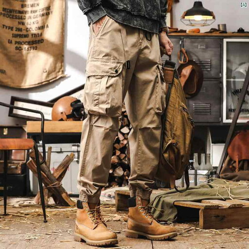 メンズ カジュアル 男性 オシャレ 秋 アメリカ レトロ 男性用 ワークウェア パンツ たり 足 縛る アウトドア 狩猟 服 機能的 大きい ポケット カジュアル メンズ カジュアル 男性 オシャレ 秋 アメリカ レトロ 男性用 ワークウェア パンツ たり 足 縛る アウトドア 狩猟 服 機能的 大きい ポケット カジュアル