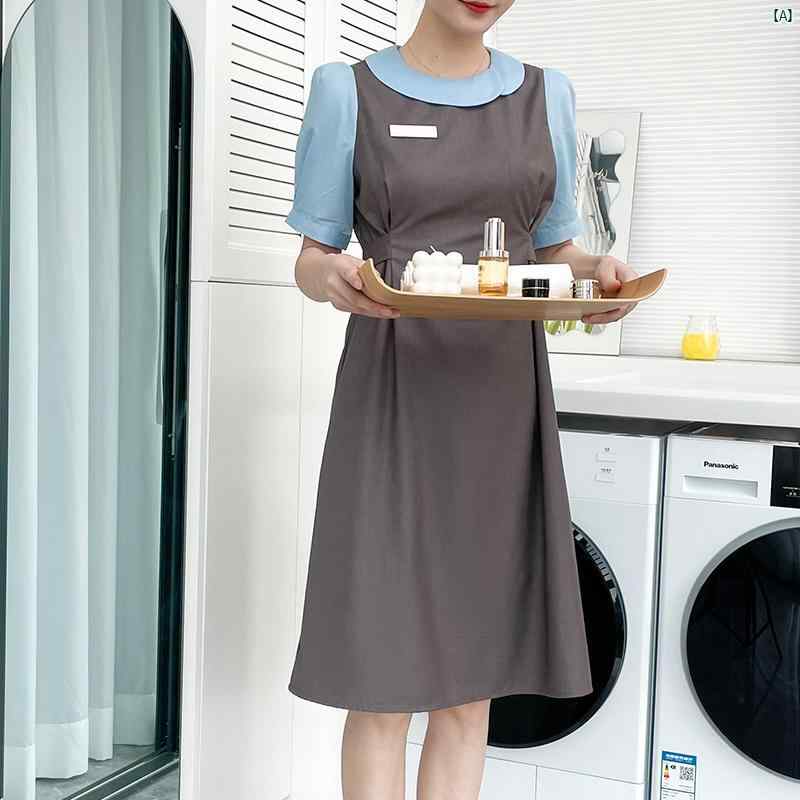 レディース チュニック　オシャレ　仕事着　かわいい 美容院 美容師 作業着 レディース 夏 ミッド スリーブ フェイク 2 ピース スキン マネージャー 医療 美容 ハイエンド プロ スーツ