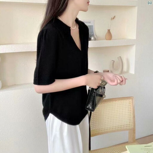 レディース ファッション オシャレ カジュアル かわいい 綺麗 ディテール 素 晴美 しい 骨 浮き出て す 無地 セーター 半袖 Tシャツ トップ レディース ファッション オシャレ カジュアル かわいい 綺麗 ディテール 素 晴美 しい 骨 浮き出て す 無地 セーター 半袖 Tシャツ トップ