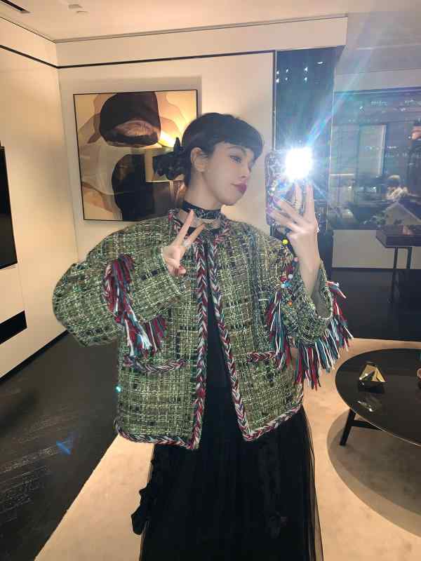 レディース　ファッション　オシャレ　海外　モダン　アーバン ル ルージュ 美 ダカール フェアリー 鹿 グリーン 春 高級 手織り タッセル 小 祥 ジャケット