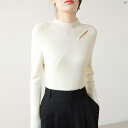 レディース ファッション レディース カジュアル 上品 綺麗 外出 秋冬 スリムフィット ハーフ タートル カラー ウール セーター すくい 肩 小柄歳 ホワイト ニット(4)