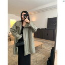 レディース ファッション オシャレ かわいい カジュアル 上品 ライト オイリー ワックス テクスチャー ラージ レースアップ コットン ウインドブレーカー ロング& ショート(4)