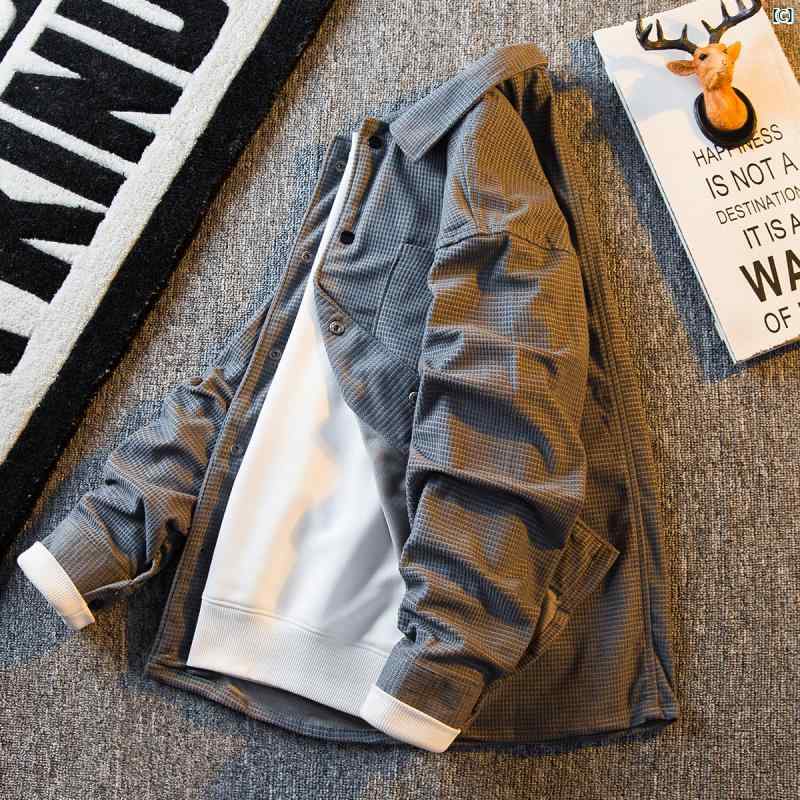 メンズ　ファッショオン　オシャレ　カジュアル　男性 HPCP 春秋 コーデュロイ 薄手 シャツ 長袖 製 高級 カジュアル ジャケット