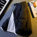 メンズ ファッショオン オシャレ カジュアル 男性 HPCP 標準 90 ベルベット 高 ふわふわ スタンドカラー ダウン ジャケット レトロ 暖かい 厚手 野球 ユニフォーム