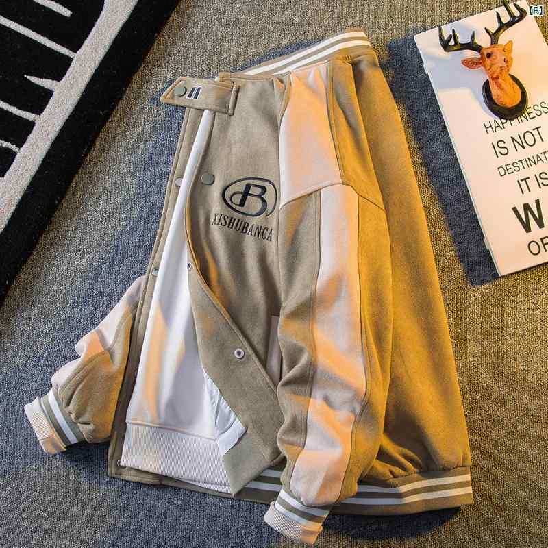 メンズ　ファッショオン　オシャレ　カジュアル　男性 HPCP アメリカン レトロ ステッチ スエード ジャケット 秋冬 スタジャン