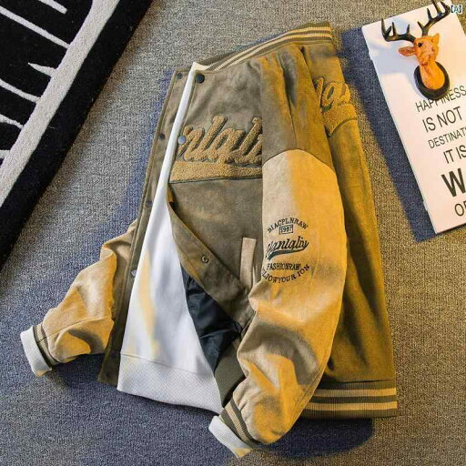メンズ ファッショオン オシャレ カジュアル 男性 アメリカン レトロ ベースボール ジャケット メンズ 秋冬 スエード 刺繍 ボン バー メンズ ファッショオン オシャレ カジュアル 男性 アメリカン レトロ ベースボール ジャケット メンズ 秋冬 スエード 刺繍 ボン バー