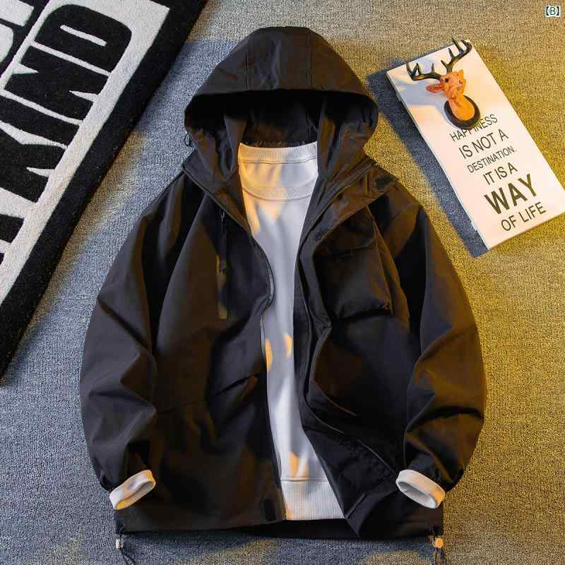 メンズ ファッショオン オシャレ カジュアル 男性 機能的 風 アウトドア ジャケット メンズ 春秋 フード付き 作業着 防風 登山 服