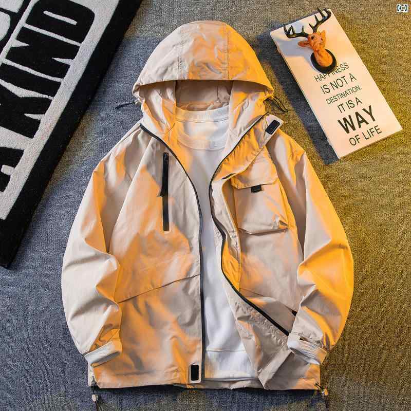 メンズ ファッショオン オシャレ カジュアル 男性 機能的 風 アウトドア ジャケット メンズ 春秋 フード付き 作業着 防風 登山 服