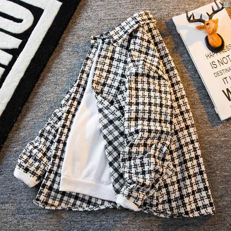 メンズ ファッショオン オシャレ カジュアル 男性 チェック柄 ジャケット メンズ 春秋 小柄 フレグランス ハイエンド カジュアル シャツ 男性用