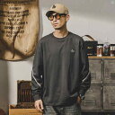 メンズ ファッショオン オシャレ カジュアル 男性 ジェイ レノ アメリカン ヘビーウェイト コットン 長袖 Tシャツ 春秋 イン シンプル 快適 ボトムス トップス