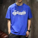 メンズ ファッショオン オシャレ カジュアル 男性 クラインブルー 半袖 Tシャツ 男性用 夏 アメリカ ストリート ボーイズ コットン ラウンドネック イン 大きいサイズ