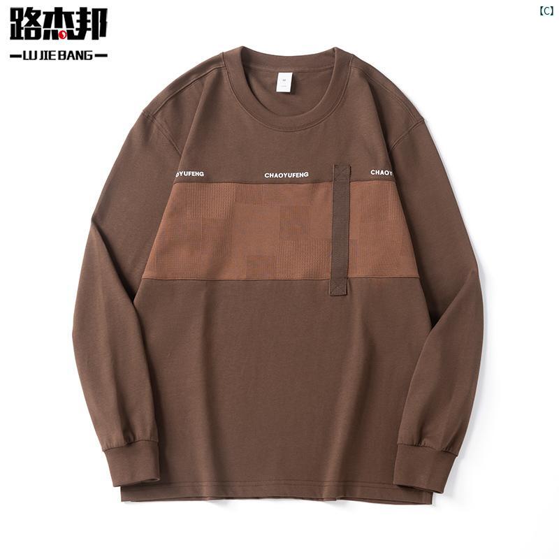 メンズ　ファッショオン　オシャレ　カジュアル　男性 アメリカン レトロ ヘビーウェイト コットン 280グラム 長袖 Tシャツ 春秋 ラウンドネックプルオーバー スウェットシャツ