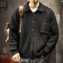 メンズ ファッショオン オシャレ カジュアル 男性 ヘビー 900 グラム アメリカン レトロ セーター ジャケット 秋冬 カーディガン ウール トップ(4)