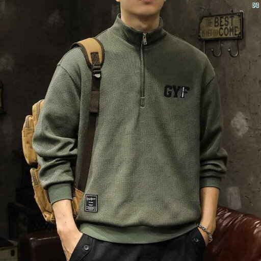 メンズ ファッショオン オシャレ カジュアル 男性 厚手 380 g ハーフ ジップ スタンドカラー スウェットシャツ ポロシャツたり 千鳥格子 秋冬 長袖 Tシャツ メンズ ファッショオン オシャレ カジュアル 男性 厚手 380 g ハーフ ジップ スタンドカラー スウェットシャツ ポロシャツたり 千鳥格子 秋冬 長袖 Tシャツ