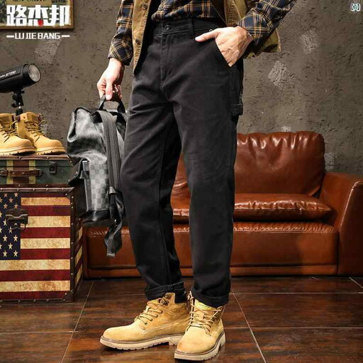メンズ ファッショオン オシャレ カジュアル 男性 アメリカン ブラック オーバー オール メンズ 春秋 ストレート テーパードパンツ カジュアル 快適 ロング パンツ メンズ ファッショオン オシャレ カジュアル 男性 アメリカン ブラック オーバー オール メンズ 春秋 ストレート テーパードパンツ カジュアル 快適 ロング パンツ