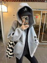 レディース ファッション レディース オシャレ かわいい 綺麗 上品 フード付き グレー デビッド ジャケット 高められた ハイウエスト スリム ブラック パンツ 2点セット(4)