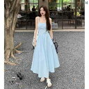 レディース ファッション レディース オシャレ かわいい 綺麗 上品 Mimuzi ~ 夏 海辺 ビーチ リゾート フェアリー ウエスト スリム ロング スカート バックレス サスペンダー ドレス