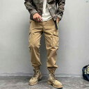 メンズ ファッション オシャレ カジュアル 男性 春秋 男性用 アメリカン マルチ ポケット オーバー オール ストレート レッグ アウトドア パンツ(4)