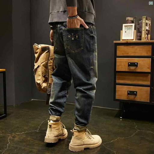 メンズ ファッション オシャレ カジュアル 男性 春秋 用 アメリカン レトロ ウォッシュ ジーンズ 小柄 足 パンツ 冬 メンズ ファッション オシャレ カジュアル 男性 春秋 用 アメリカン レトロ ウォッシュ ジーンズ 小柄 足 パンツ 冬