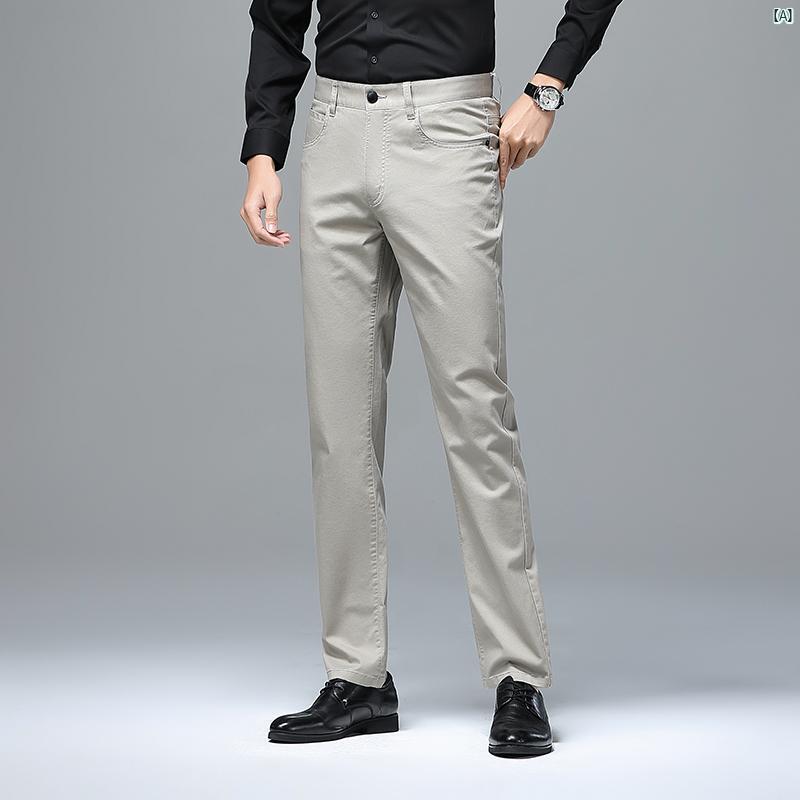 メンズ　ファッション　オシャレ　カジュアル　男性 上品 コットン カジュアル パンツ ストレート パンツ 夏 ビジネス スリム フォーマル