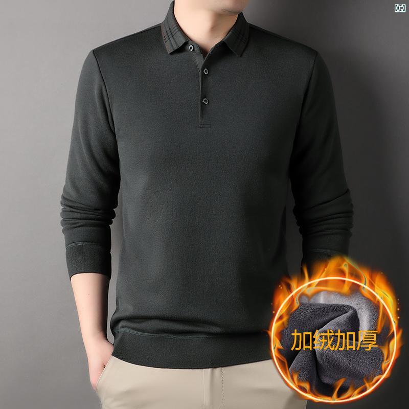 メンズ　ファッション　オシャレ　カジュアル　男性 上品 冬 新 厚手 ベルベット カジュアル Tシャツ 長袖 セーター