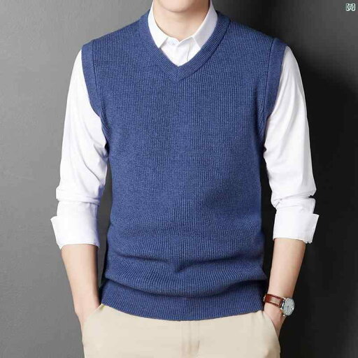 メンズ ファッション オシャレ カジュアル 男性 上品 春秋 Vネック ジャカード 無地 セーター ベスト 韓国 ファッション メンズ ファッション オシャレ カジュアル 男性 上品 春秋 Vネック ジャカード 無地 セーター ベスト 韓国 ファッション