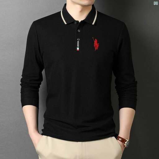メンズ ファッション オシャレ カジュアル 男性 上品 春秋 長袖 Tシャツ コットン ストライプ トップ ポール ポロシャツ メンズ ファッション オシャレ カジュアル 男性 上品 春秋 長袖 Tシャツ コットン ストライプ トップ ポール ポロシャツ