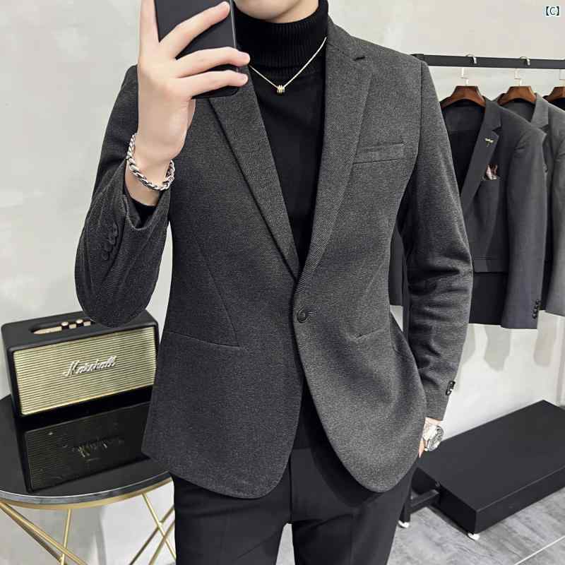 男性　オシャレ　かっこいい　カジュアル 春秋 ウール 素材 メンズカジュアル スーツ ジャケット ビジネス フォーマルスーツ カジュアル 秋冬