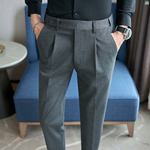 男性 オシャレ かっこいい カジュアル 春秋 男性用 高級 スーツ パンツ スリム ドレープ ビジネス ニット 伸縮性 ウエスト メンズカジュアル 男性 オシャレ かっこいい カジュアル 春秋 男性用 高級 スーツ パンツ スリム ドレープ ビジネス ニット 伸縮性 ウエスト メンズカジュアル