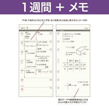 【ナローサイズ】片面1週間片面メモ KNOX ノックス システム手帳用リフィル (システム手帳 手帳 リフィル 6穴 カレンダー スケジュール帳 中身 だけ ビジネス手帳 ルーズリーフ バインダー ウィークリー レフィル メモ帳 ナロー 2019年1月始まり 2019年スケジュール帳)