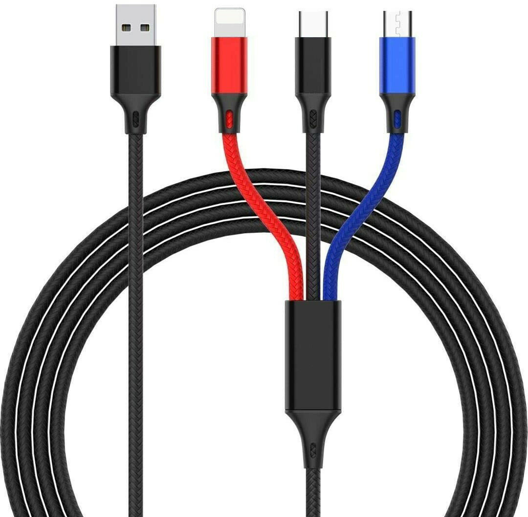 3in1 充電ケーブル type-c 充電ケーブル USB Type C Micro USB ケーブル iPhone android type-c 同時給電可 iPhone14/13/12/12pro/11/11pro/XR/X/8plus/7/7 plus/6/6s plus/iPad/Macbook 多機種対応 1.2m (3色)