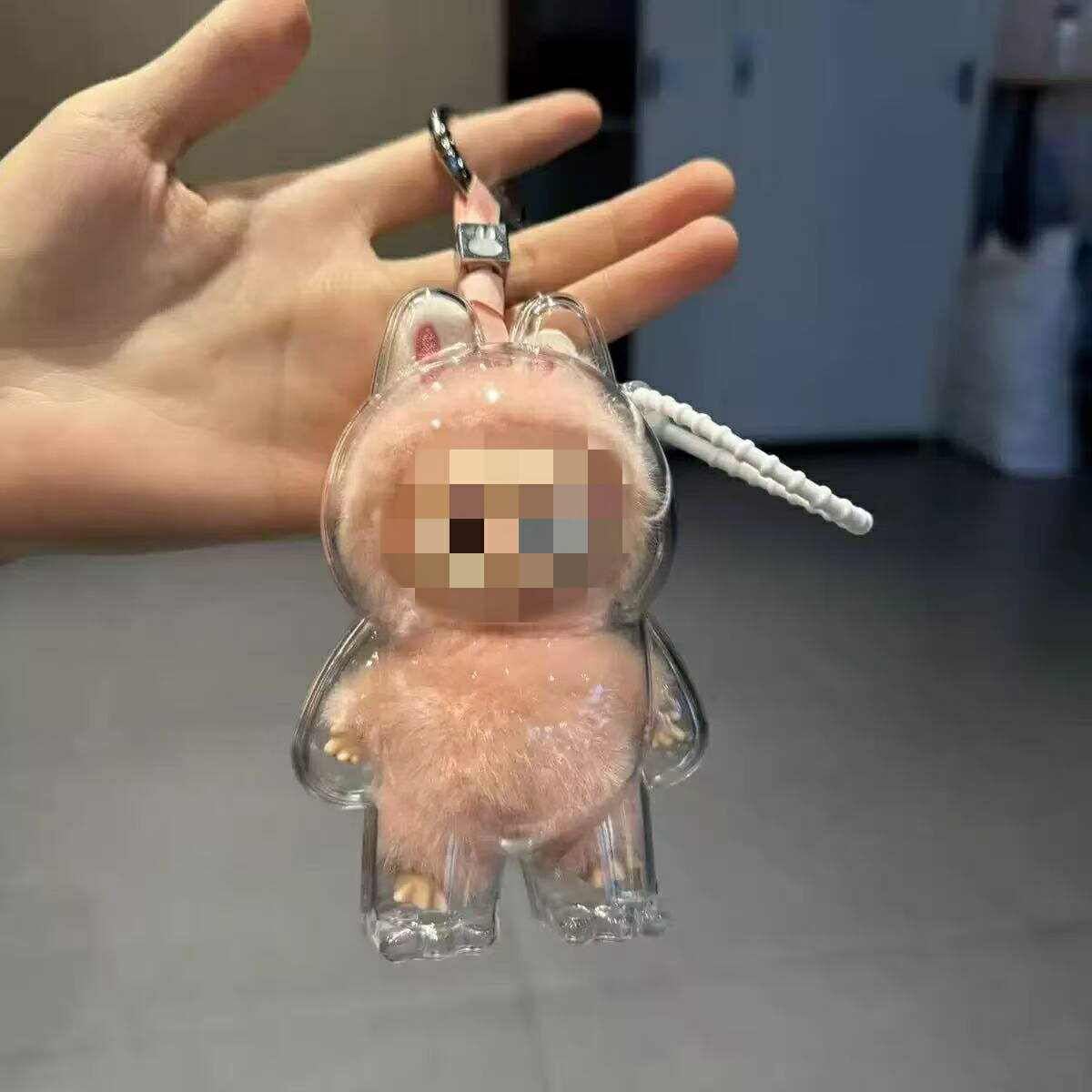 おもちゃ保護ケース LABUBU mini ラブブ 第4世代 クリア 透明ケース カバー 収納バッグ 防塵 汚れ防止 傷つけ防止 収納ケース イニシャル 透明ボックスカバー