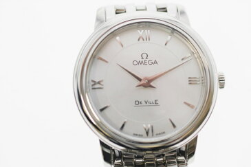 【中古】OMEGA オメガ デビル プレステージ 白系シェル文字盤 424.10.27.60.05.001 腕時計 USED-A【かんてい局前橋店】 m19-1200300925800017