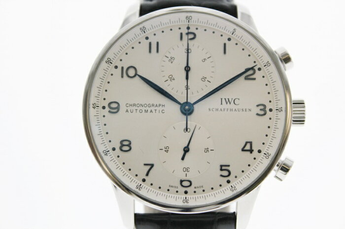 【中古】IWC　インターナショナルウォッチカンパニー　ポルトギーゼ　クロノグラフ　青芯　　USED-SA　腕時計　メンズ　自動巻き IW371446【かんてい局 前橋店】m19-1200304925800001