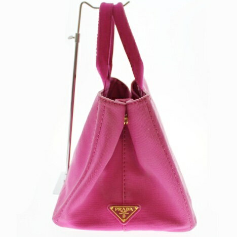 【中古】【PRADA】プラダカナパミディアムトートBN1877キャンバスFUXIAピンクゴールドハンドバッグレディースUSED-Bm20-1200251925800027【かんてい局前橋店】