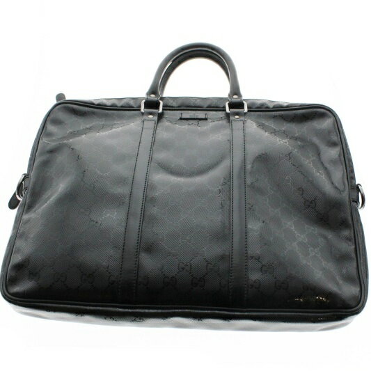 【中古】【GUCCI】グッチ インプリメ ビジネスバッグ 201480 黒 PVC(塩化ビニール) ハンドバッグ メンズ GG柄 ショルダーストラップ欠品 USED-A【かんてい局前橋店】m21-1200207925800100