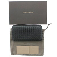 【中古】【BOTTEGAVENETA】ボッテガヴェネタ114076ラウンドファスナー財布ブラックレザーメンズUSED-Aかんてい局前橋店m20-1200294925800010